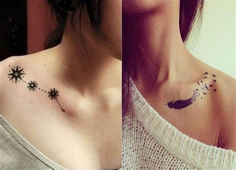 The first tattoo we have to show you features a. . Attractive female unique collar bone tattoos